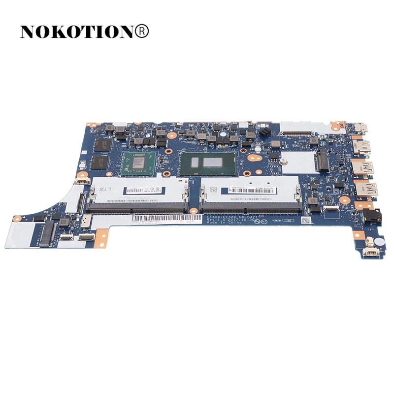 

NOKOTION For Lenovo ThinkPad E480 E580 Laptop Motherboard With SR3LC i7-8550U RX 550 GPU DDR4 01LW200 EE480 EE580 NM-B421