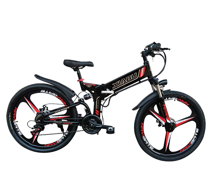 

Full Suspension 48V 350W 500W Electric+Bicycle Electric Battery Magnesium Alloy Integrated Wheel Ebike, Black or white
