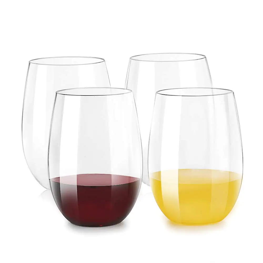 

PET Reusable Customized Plastic Wine Glass Stemless Wine Glass Plastic Wine Glasses Wholesale HIgh Quality