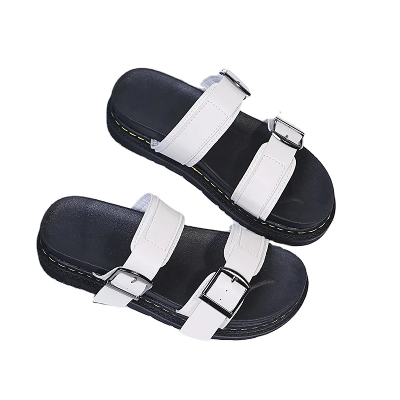 

Martin sandals female platform flip-flops cowhide fashion casual Korean version of the finger open platform slippers, Picture
