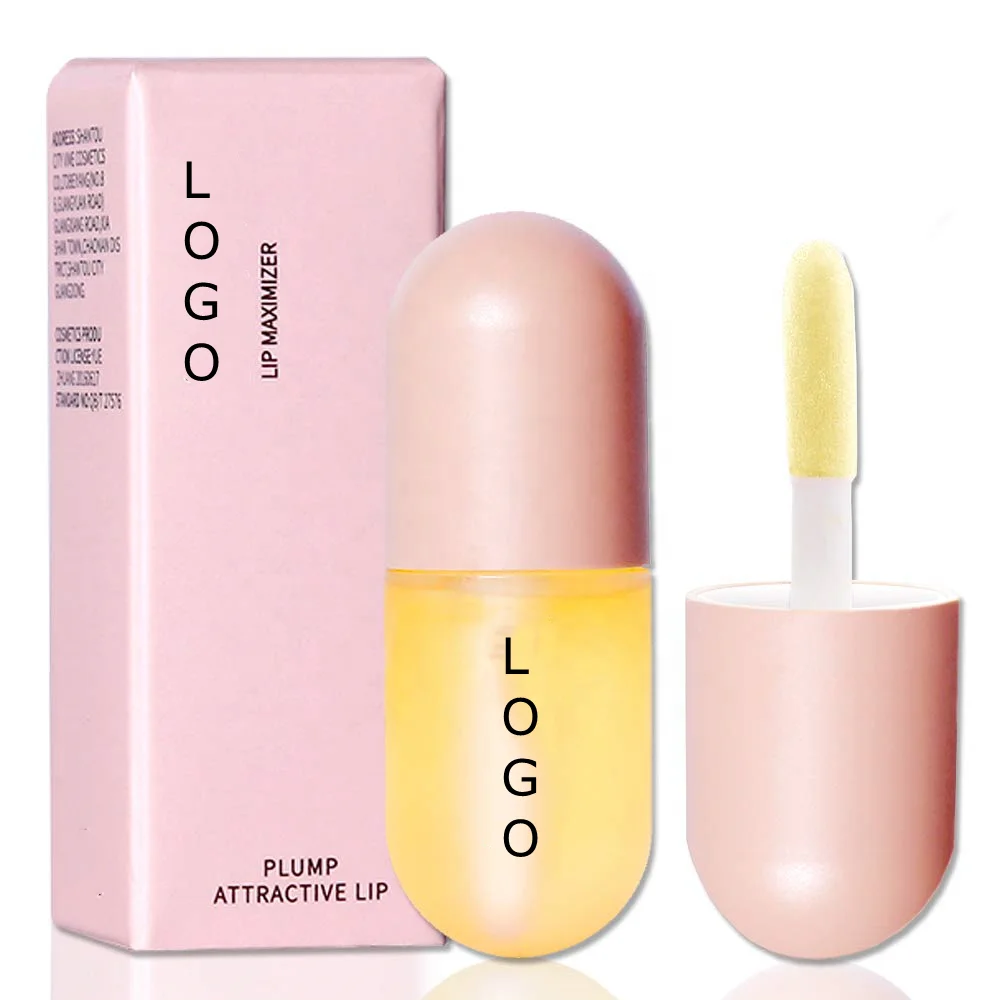 

Top Quality All Natural Fashion Vegan Clear Lipgloss Wholesale Private Label Waterproof Lip Enhancer Plumper Gloss, Yellow