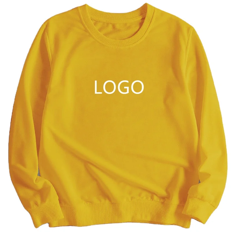 

Wholesale logo custom cotton 100% cotton Pullover Crew Neck Sweater Shirt blank oversize men's and women's fitness T-shirt, 10colors