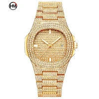 

Hannah Martin HM-510 Women Quartz Wrist Watch 2019 Top Luxury Gold Bling Diamond Stainless Steel Watches relojes de mujer