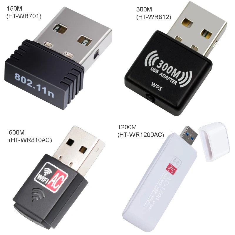 

usb wifi adapter wholesale receiver 150M/300M/600M1200Mbps 802.11n ethernet adapter wifi dongles wifi card for laptop