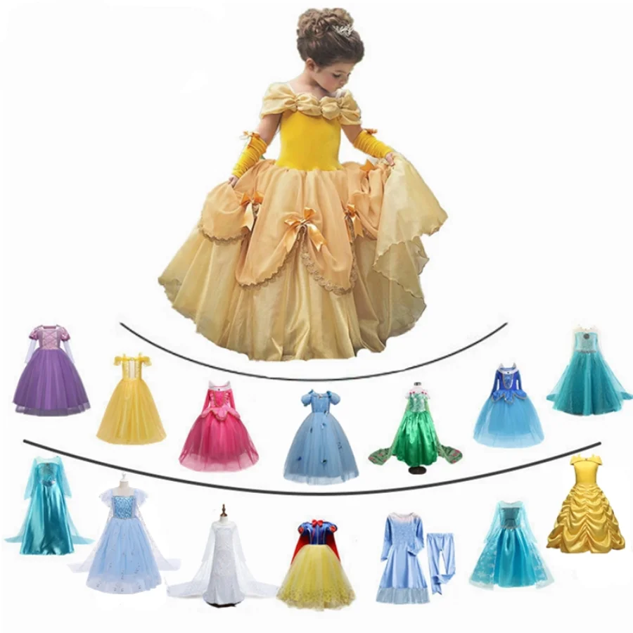 

PL-008 Fancy baby Girl Princess Dresses Beauty Belle Cosplay Costum Christmas Halloween Princess Dress up Children Party Clothes, Picture show