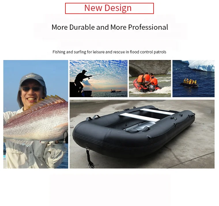 
PVC Hull Material Folding Inflatable Fishing Boat 