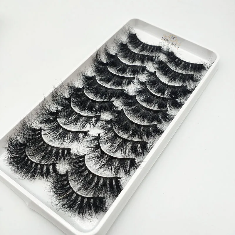 

Wholesale Private Label 25mm 10 Pair Mink Eyelashes Tray