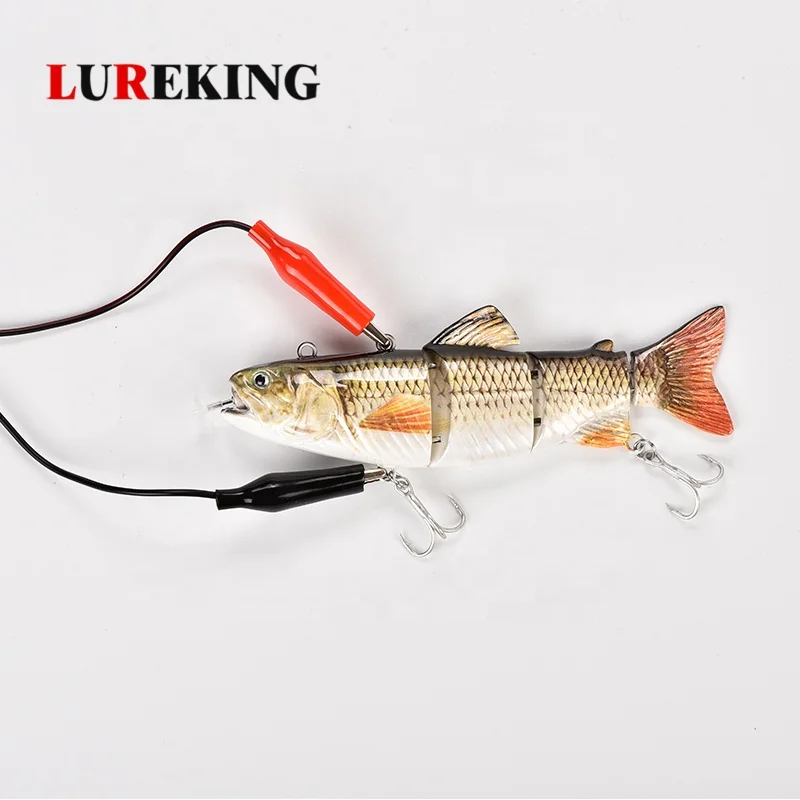

2020 New Design Electronic Fishing Bait, 4 Segment Metal Connected Bass Hard USB electric fishing lure