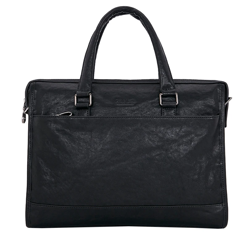 

business gentleman briefcase modern art practical natural bags high-quality first layer leather computer bags, Black