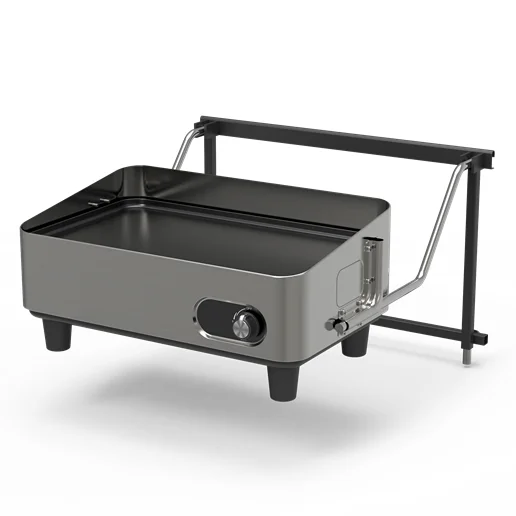 

Black Expert Outdoor Picnic Barbecue Rectangular Grill Heavy Duty 17.7 Inch propane Bbq Grill With Side kick model HT602DR Table