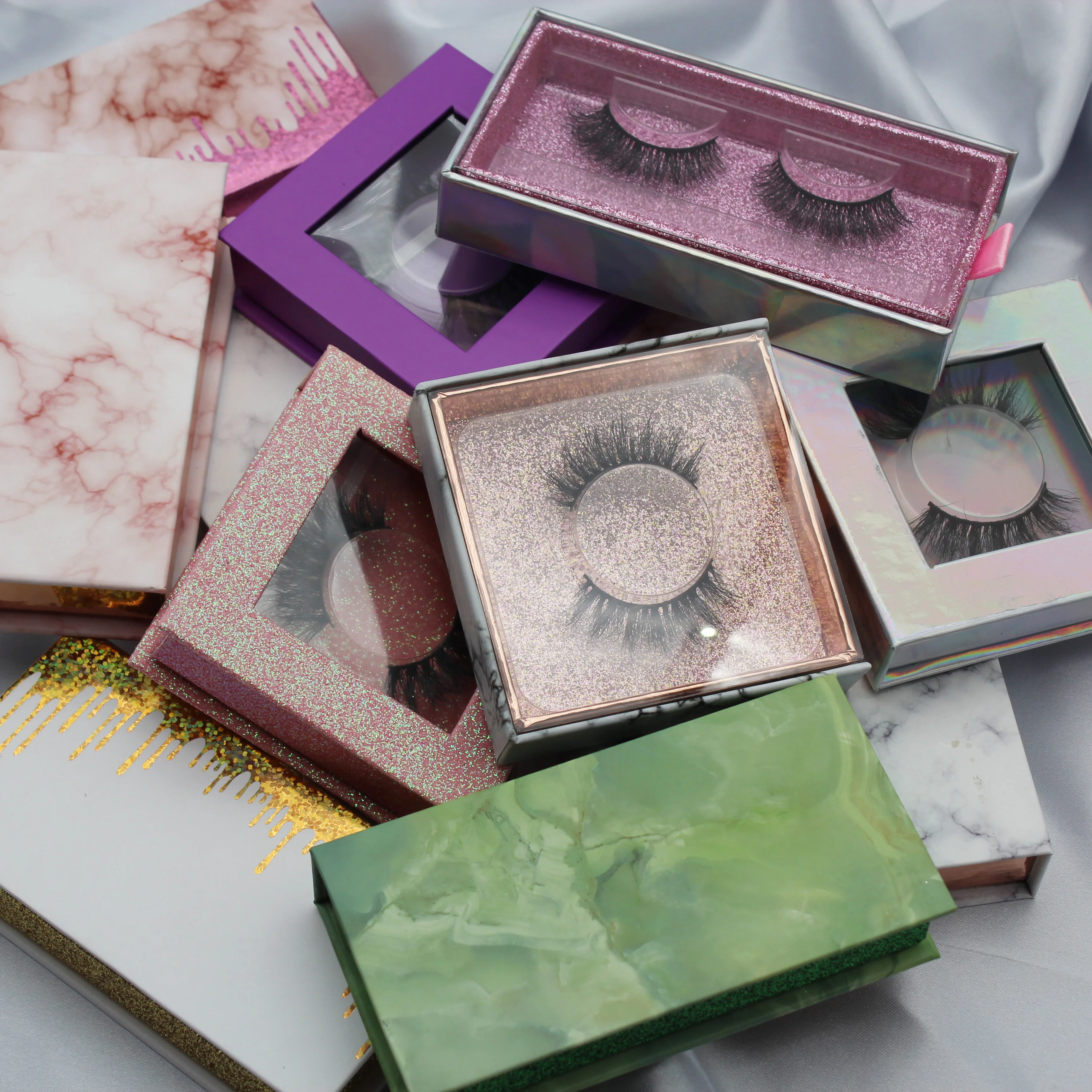 

Eyelashes Natural Wispy just eyelashes factory false lashes white paper lash box, Natural black