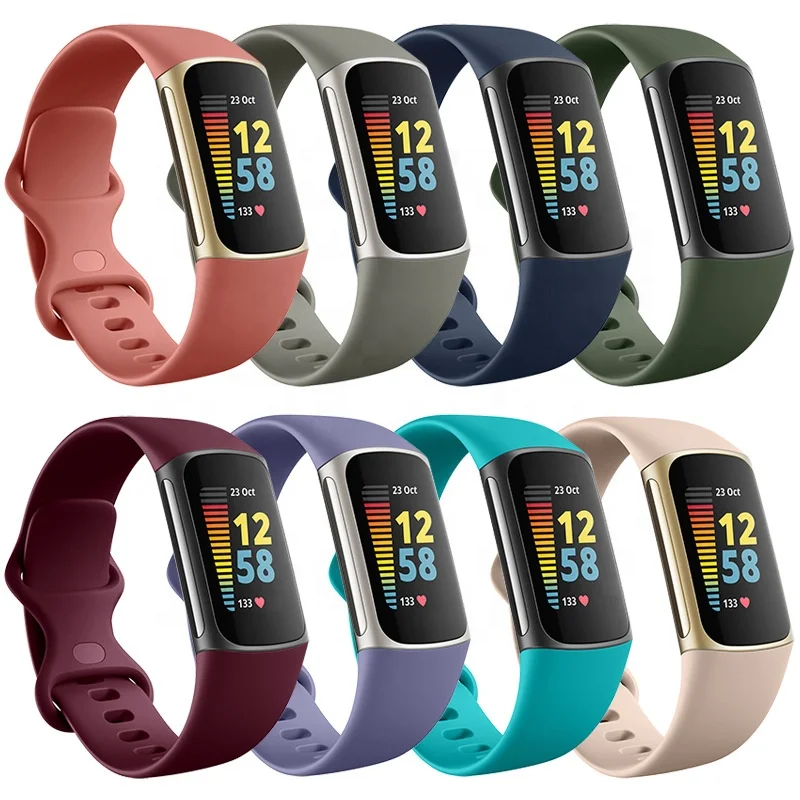 

Sport wrist watch strap smart watch band silicone for fitbit watch strap fitbit charge 5 band, Multi colors