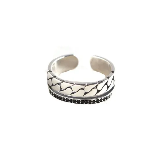 

Trendy Men Ring Adjustable 925 Sterling Silver Fashion Jewelry Factory