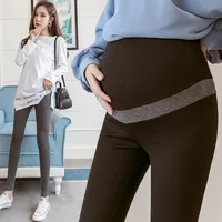 

2019 new arrival autumn winter high quality cotton pregnant women pants fashionable maternity leggings splice maternity trousers