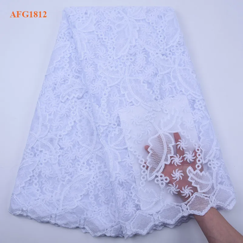 

New Design White French Net Lace Fabric High Quality 2020 African Tulle Lace Fabric For Wedding Dresses 1812
