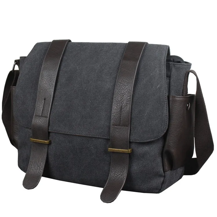 

Outdoor Sports Office Work Business Single Shoulder Back Pack Blank Canvas Bag Men Messenger with Laptop Compartment