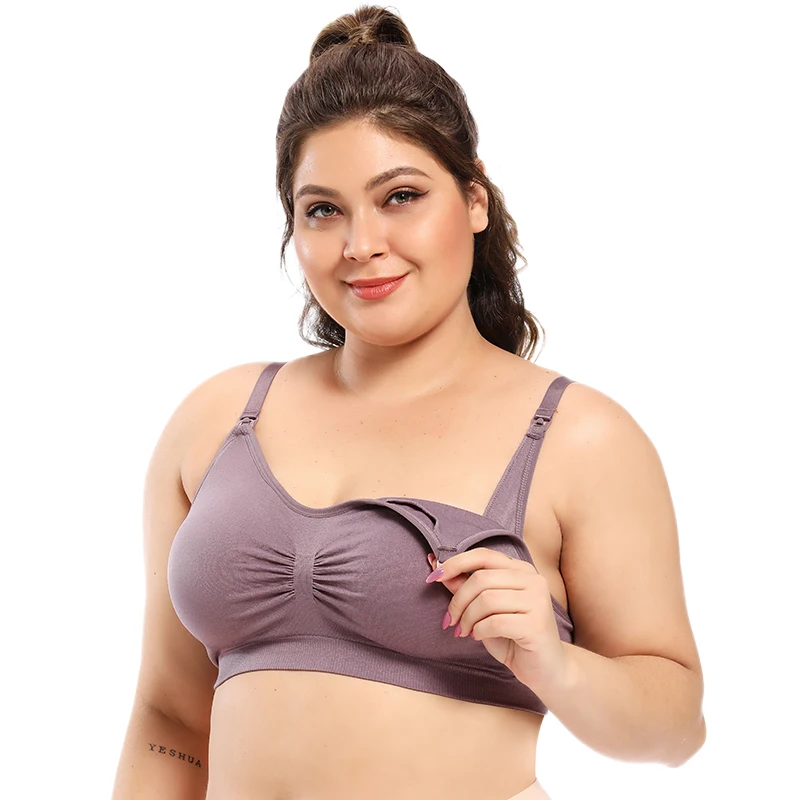 

Plus Size Maternity Nursing Bra Front Open Breastfeeding Seamless Nursing Bra