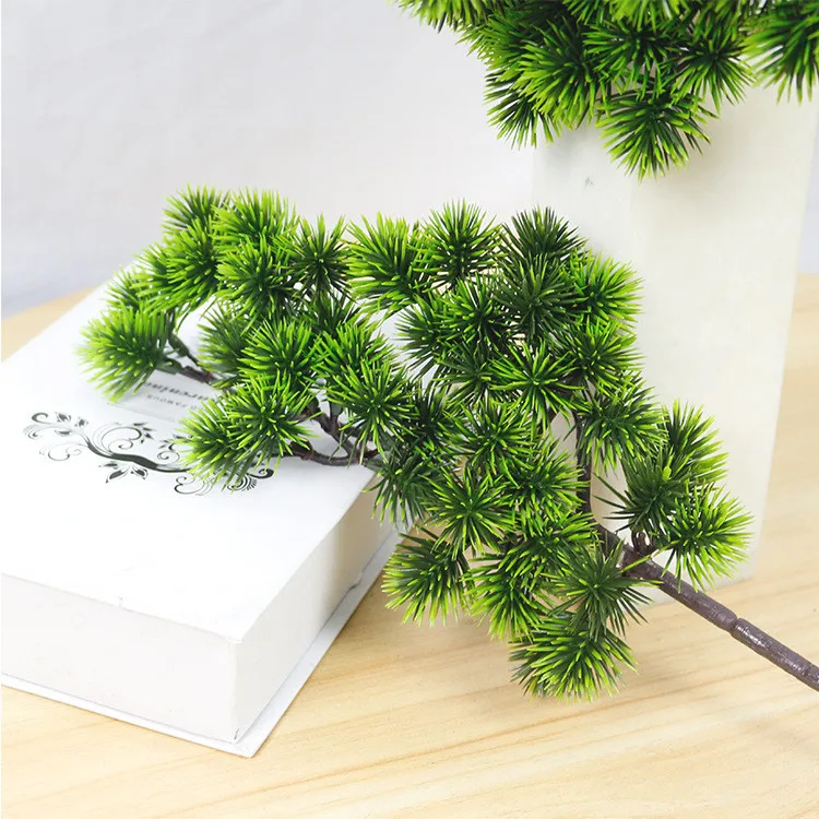 

E-3039 High Quality Artificial Plastic Material Pine Leaves Branch For Home Decoration, Green colors