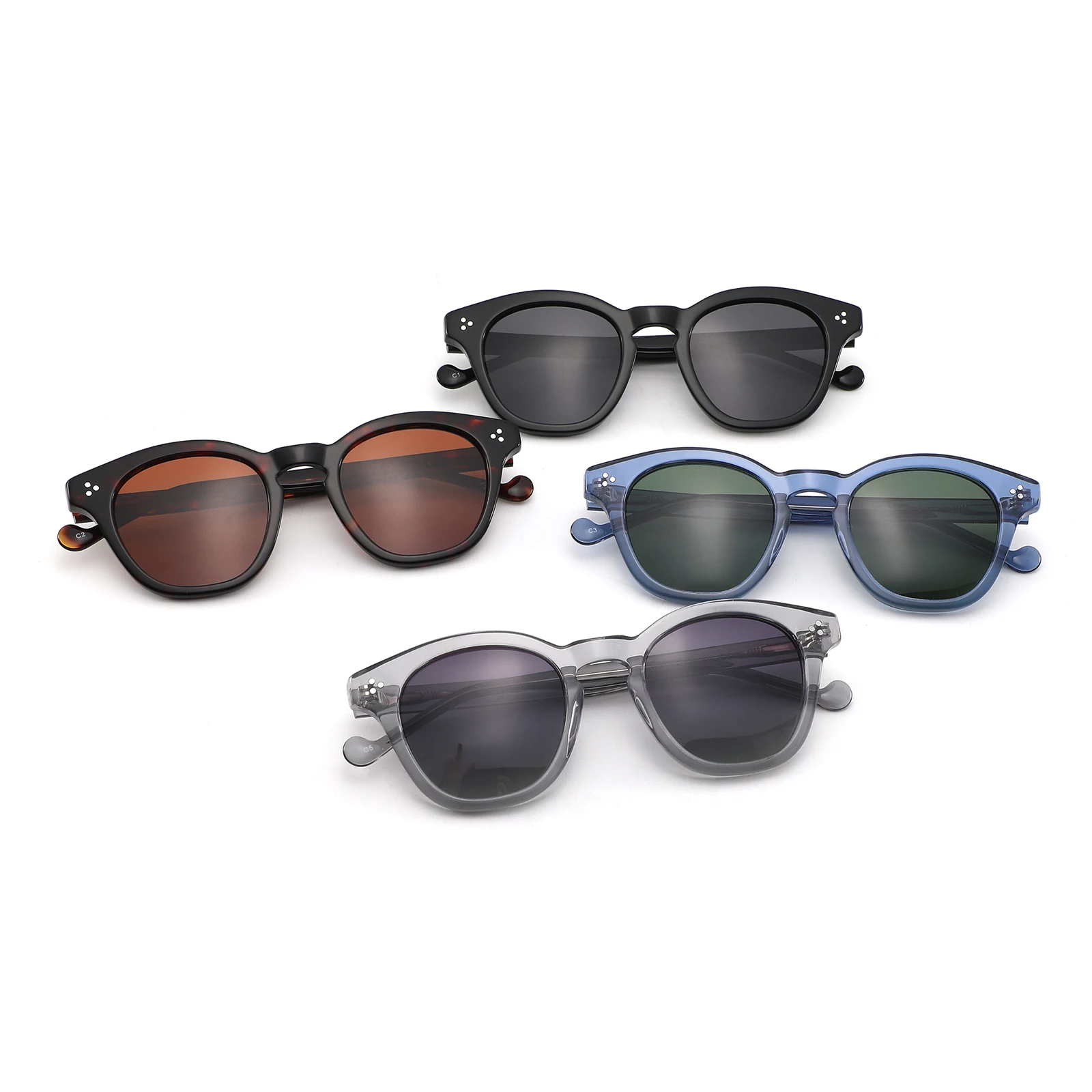 

New arrivals acetate frame sunglasses high quality sun glasses polarized lens 3+2 metal hinge sunglasses, Custom color
