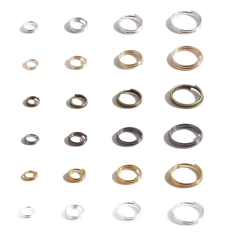 

1000Pcs 6 8 10mm Metal Double Loops Open Jump Rings Split Ring Connector For jewelry Making Findings DIY Bracelet Earrings, 6 colors can choose