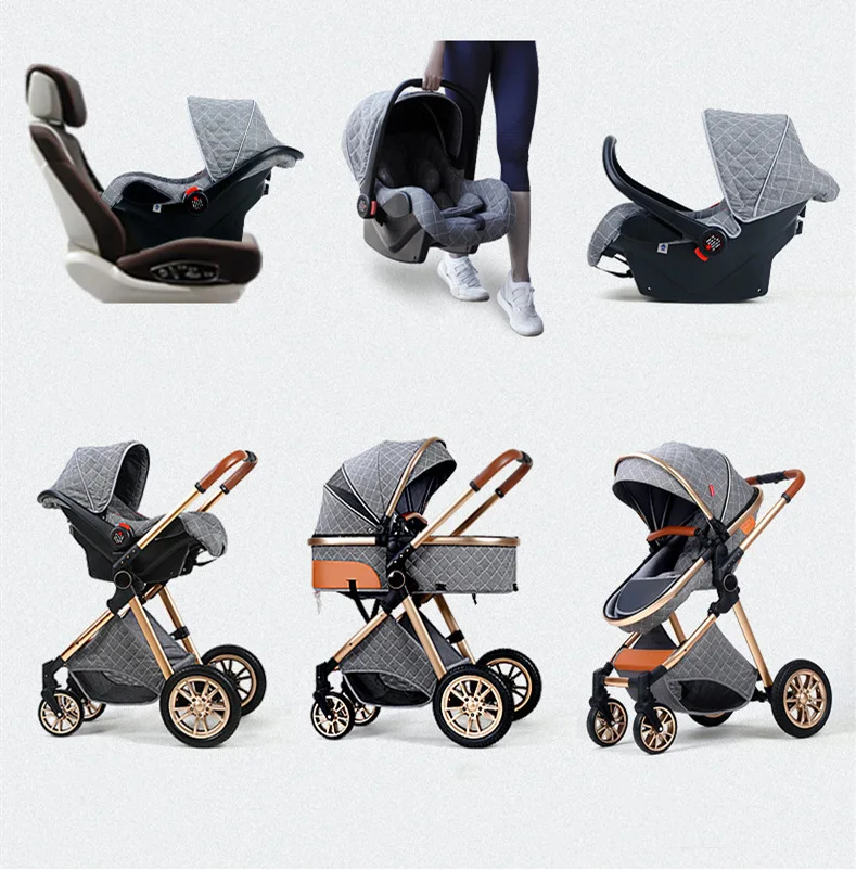 

Factory Direct Supply Newborn Stroller Lightweight High Landscape Sit Lay Foldable Baby Stroller With Basket