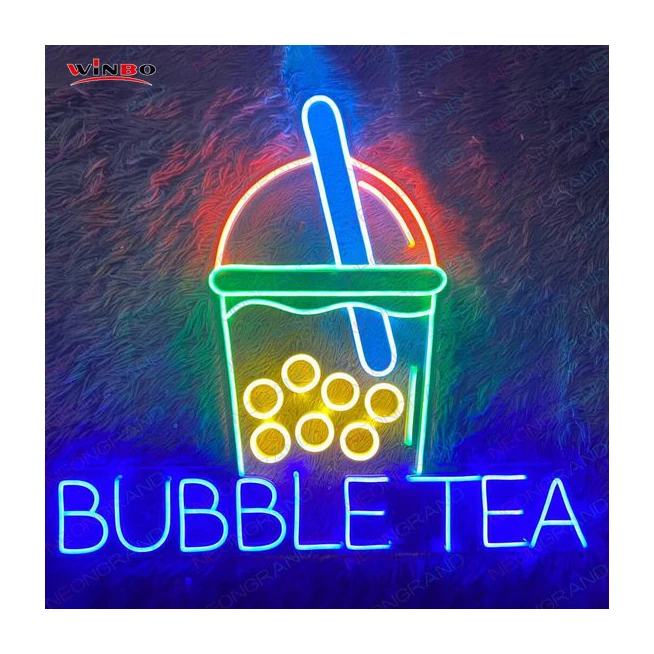 Dropshipping Free Design Custom Led Neon Light Sign Name Custom Drop Shipping Bubble Tea Custom Neon Sign Light up Sign LED Sign