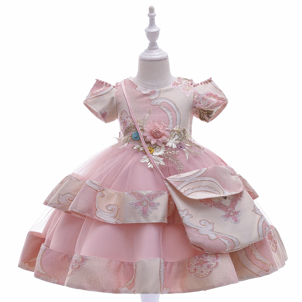 

MQATZ 2021 New Model Kids Floral Princess Clothing Girl Dress Birthday Party Dresses For Girls 3-10 Years Old L5212, Pink