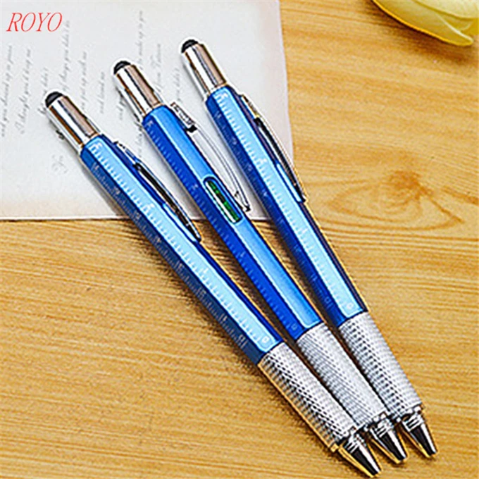 
Ruler Pen Vernier Caliper Ballpen Student Gift Tool Pen Screwdriver Spirit Level Touch Ballpoint Pen 