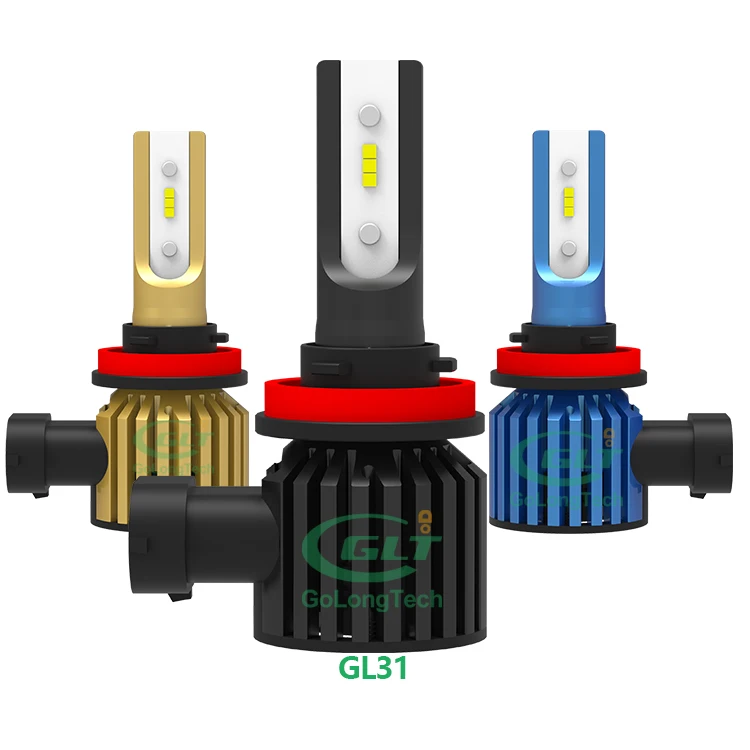 GL31 h8 the brightest single beam Car  bulb socket  h1 h3 9006 9005 h11 h7 h4 auto led headlight