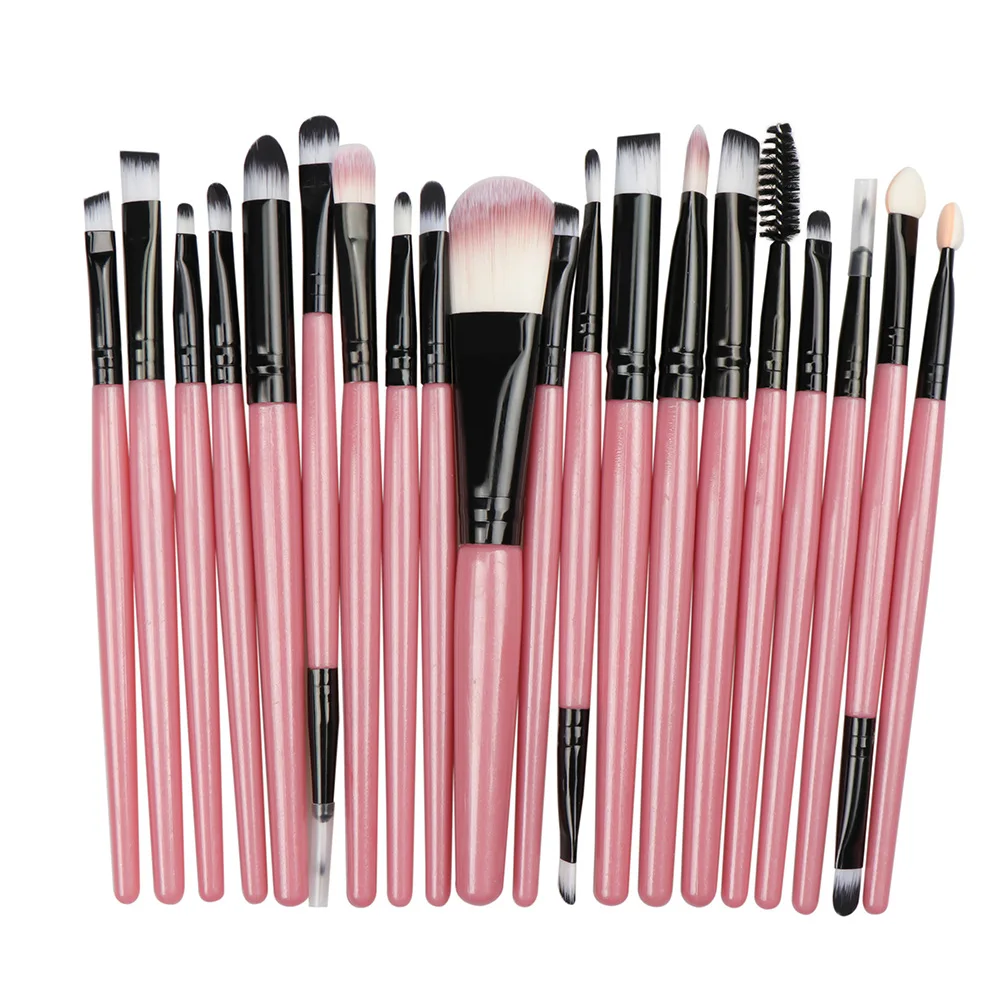 

20pcs custom professional cosmetic foundation powder concealer contour eye brush makeup set, Customized color
