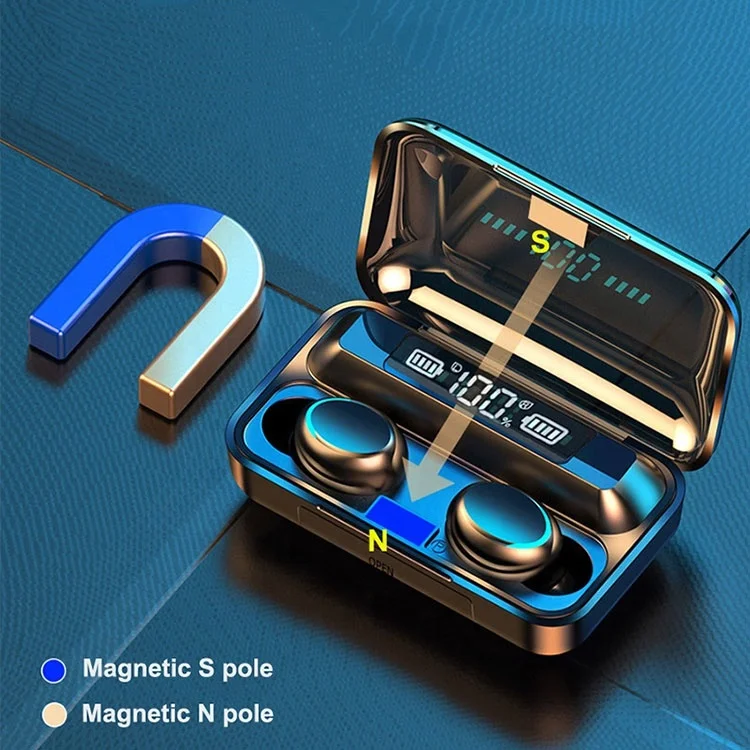 

Mini Wireless Earbuds Digital Power Display in-Ear Stereo Earphone With Charging Case Blue tooth Headsets