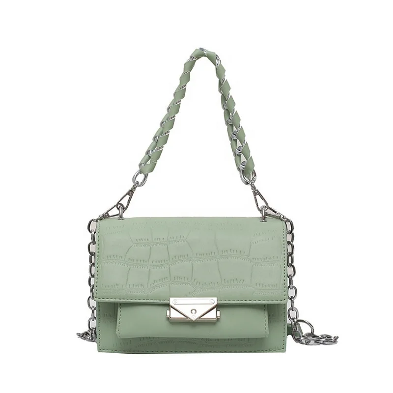 

New Style High Quality Weave Shoulder Chain Multiple Compartment Women Sling Bag Crossbody