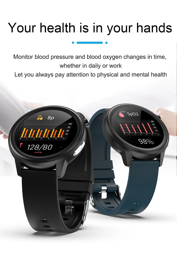 2020 New Arrival E80 Smart Watch Monitoring ECG PPG Body Temperature Healthy Wearable Bracelet for Men