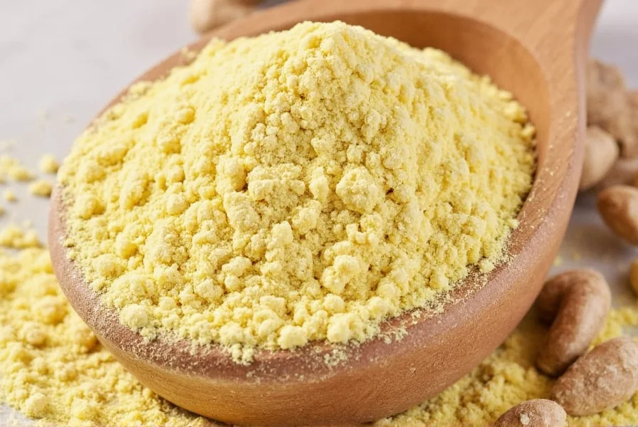 Powdered ginger used in various wellness applications including tea and capsules