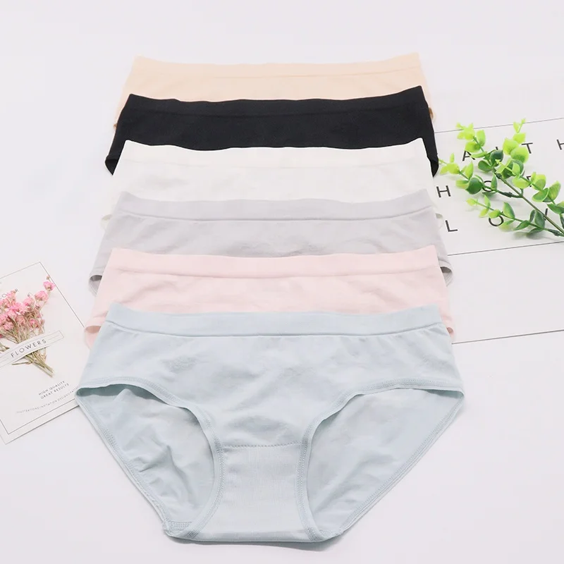 

Plain dyed in stock women bare spandex underwear colorful panties