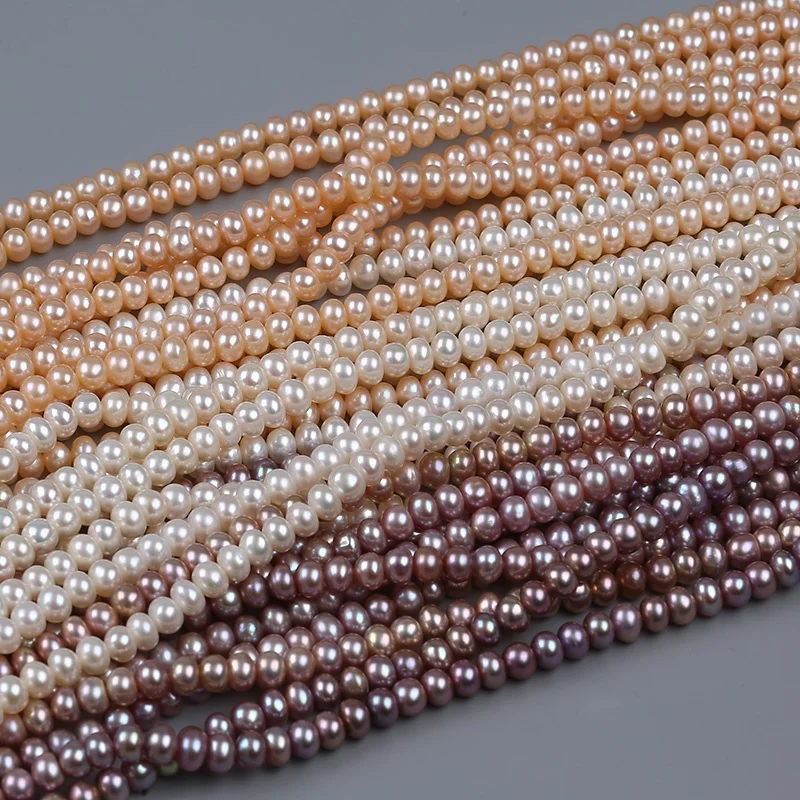 

Wholesale Cultured Real Natural Freshwater  White Pink Purple Flat Pearls Loose Strand