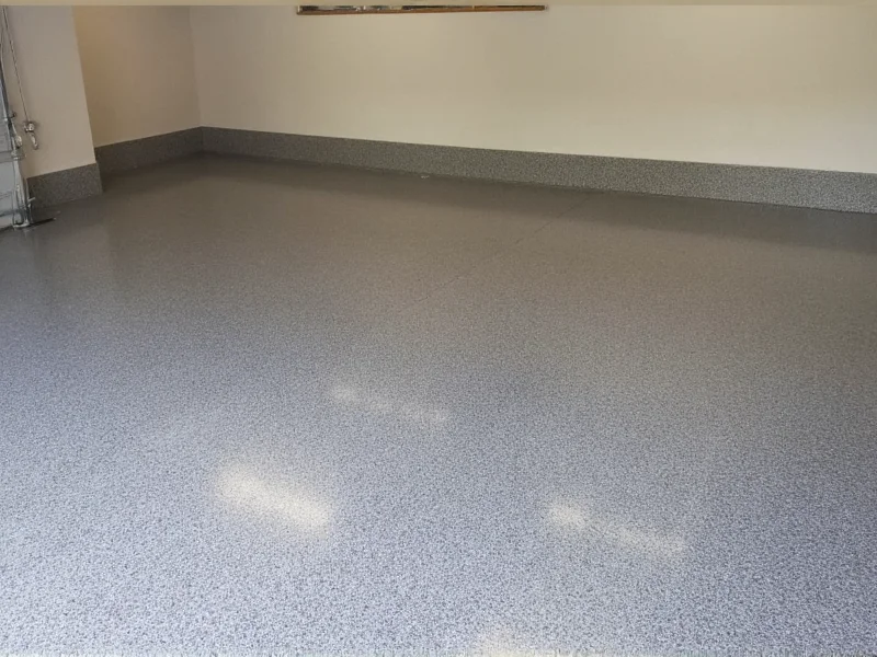 Shiny finished epoxy coated garage floor