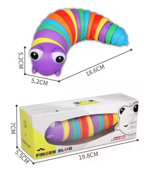 

2022 New Arrival Articulated Slug Fidget Toy 3D Decompression Toy Slug Fidget Finger Toy Fidget Slug