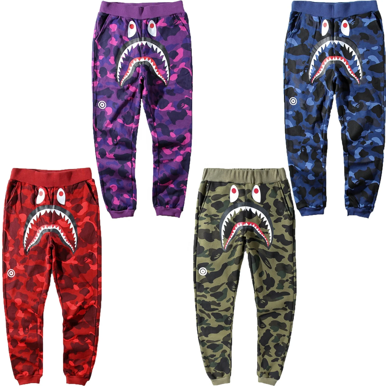 

Autumn Winter Shark Mouth Camouflage Cotton Men Trousers Bape Pants