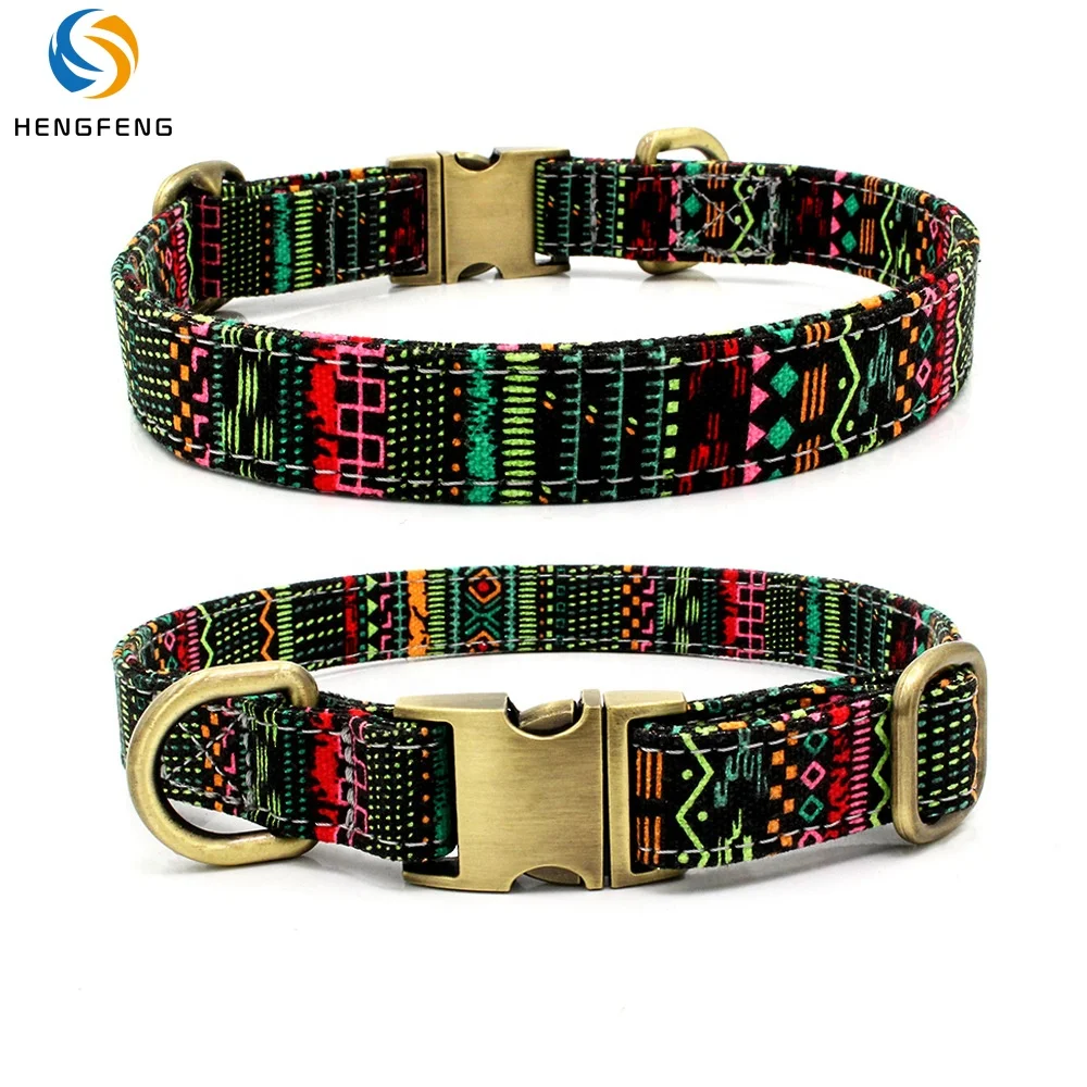 

Amazon Top Selling Pet Products Heat Transfer Funky Boho Dog With Metal Buckle D Ring Engraved Matching Collars And Leashes, Picture shows or custom