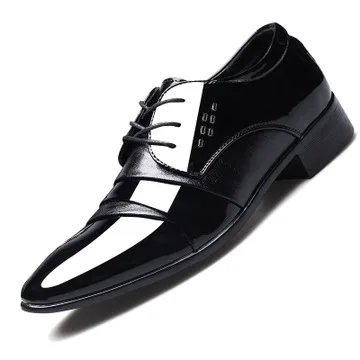 

A037 2021 Mens Shoes Men Formal Leather Luxury Designer Fashion Groom Wedding Dress Men Oxford Shoes Plus Size, Black