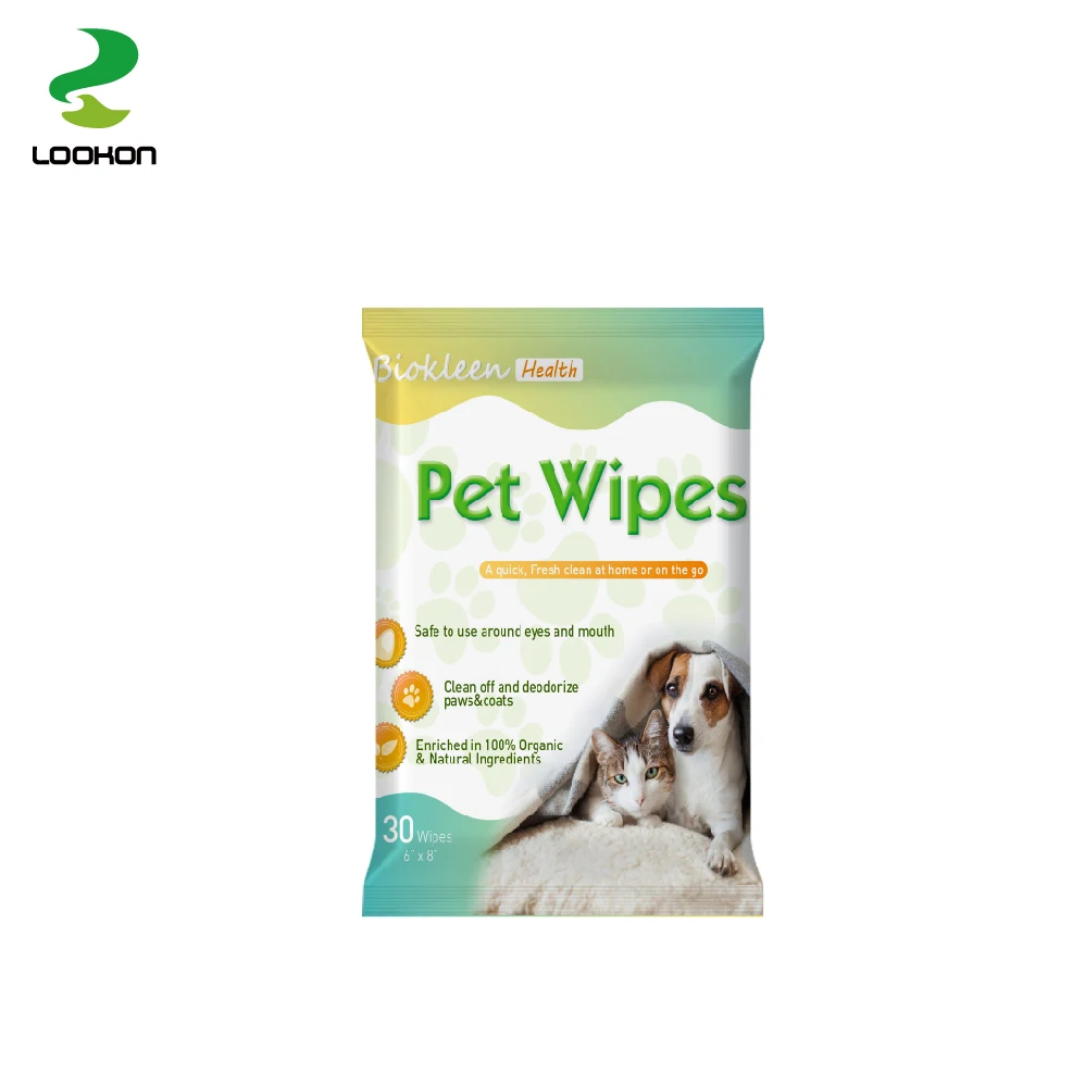 

Lookon Bath Wet Pet Cat Cleaning Bath Dander Allergy Grooming Wipes Disposable Pocket Hypoallergenic Customized 15-20 Days White