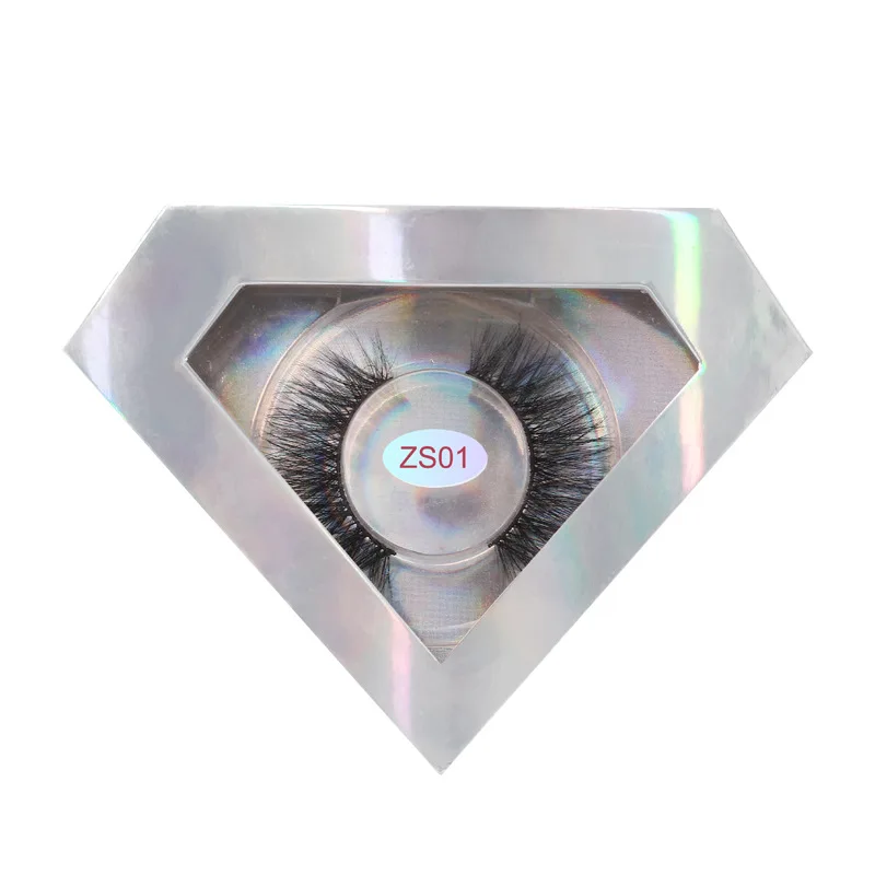 

Reusable eyelashes 100% natural 3d mink eyelashes eyelashes with diamond box, Black