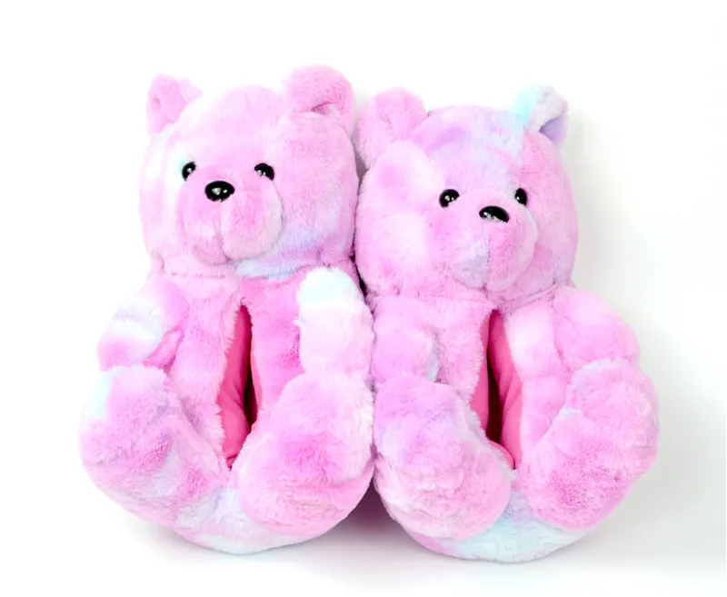 

2021 new arrivals fuzzy teddy bear slippers Wholesale Woman Comfortable House Slippers Furry Fur Slides for Women Girls Hot sale, Any color available