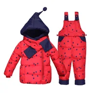 

Hotsell Children's Outdoor Winter Ski Jacket Kid Clothing Pant Set Puffer Jacket With Christmas hat