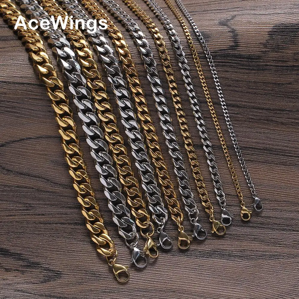 

SC002 3mm 5mm 7mm 9mm 11mm Stainless Steel cuban link chain Hip Hop Chain Necklace