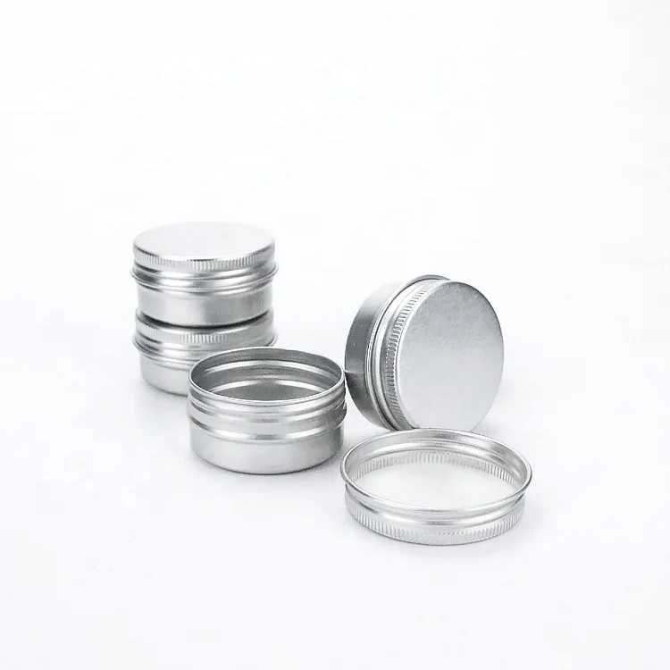 
30g High Quality Silver Aluminum Jars Cosmetic Round Metal Tin Box 