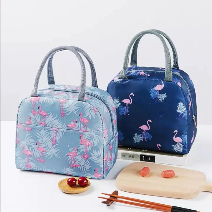 

2022 Cute Kids Insulated Lunch Bag Thermal Custom Flamingos Printing Tote Bags Women Cooler Picnic Food Lunch Box Bag, Customized color