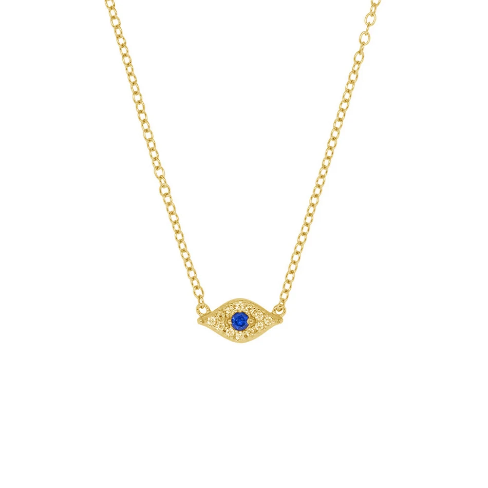 

Women Jewelry Necklace Brass 18k gold plated cubic zircon sparkle eye Necklace