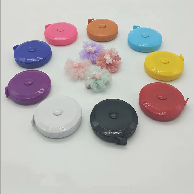 

Factory wholesale plastic telescopic 1.5m small round ruler mini candy color tape measure
